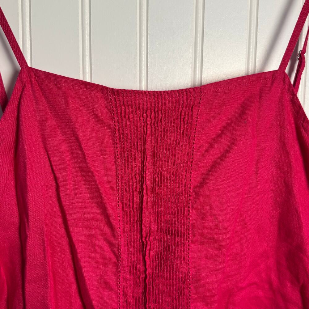 Magaschoni 100% Linen Hot Pink Jumpsuit Women’s Size Medium - Picture 5 of 10